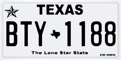 TX license plate BTY1188