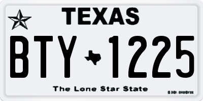 TX license plate BTY1225