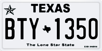 TX license plate BTY1350