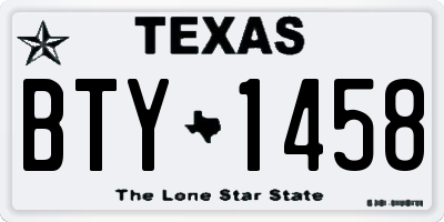 TX license plate BTY1458