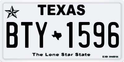 TX license plate BTY1596