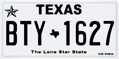 TX license plate BTY1627