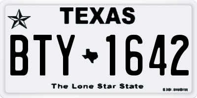 TX license plate BTY1642
