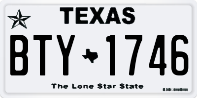 TX license plate BTY1746