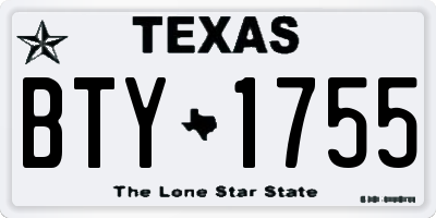 TX license plate BTY1755