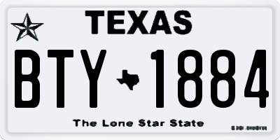 TX license plate BTY1884