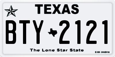 TX license plate BTY2121