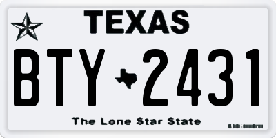 TX license plate BTY2431