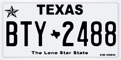 TX license plate BTY2488