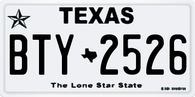 TX license plate BTY2526