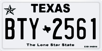 TX license plate BTY2561
