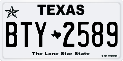 TX license plate BTY2589