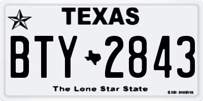 TX license plate BTY2843