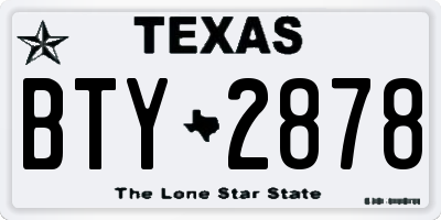 TX license plate BTY2878