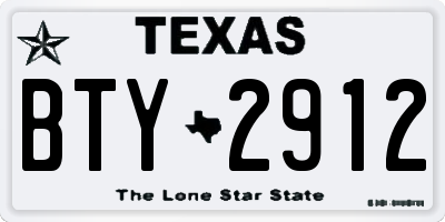 TX license plate BTY2912