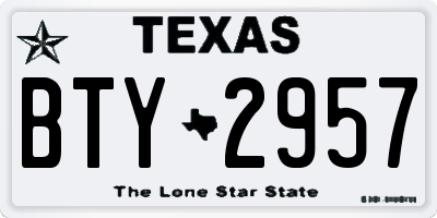 TX license plate BTY2957