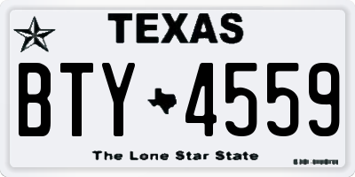 TX license plate BTY4559