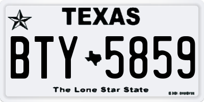 TX license plate BTY5859