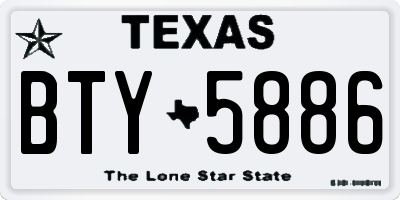 TX license plate BTY5886