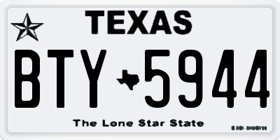 TX license plate BTY5944
