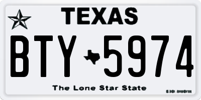 TX license plate BTY5974