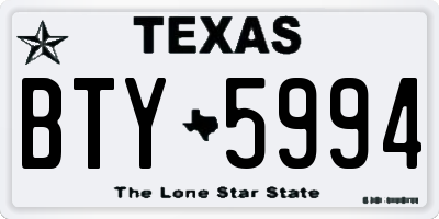 TX license plate BTY5994