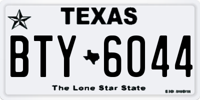 TX license plate BTY6044