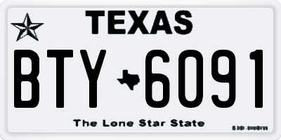 TX license plate BTY6091