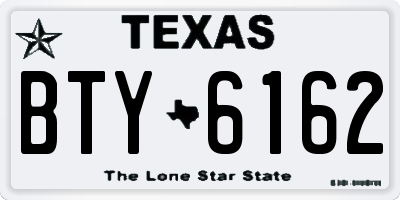 TX license plate BTY6162