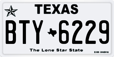 TX license plate BTY6229