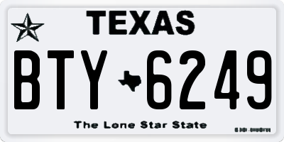 TX license plate BTY6249