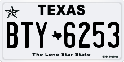 TX license plate BTY6253