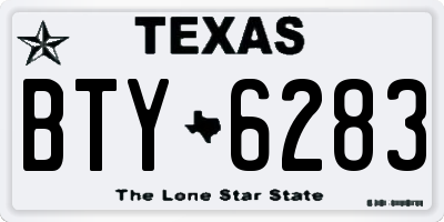 TX license plate BTY6283
