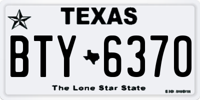 TX license plate BTY6370