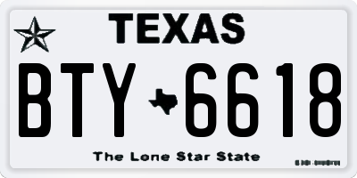 TX license plate BTY6618