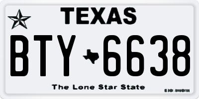 TX license plate BTY6638