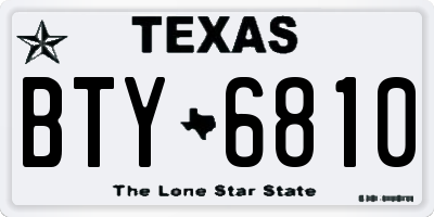 TX license plate BTY6810