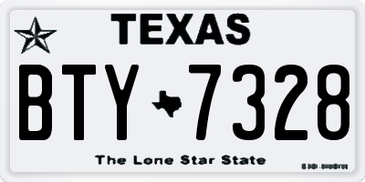 TX license plate BTY7328