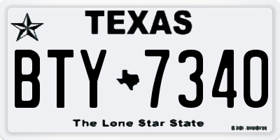 TX license plate BTY7340