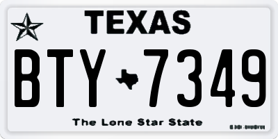 TX license plate BTY7349