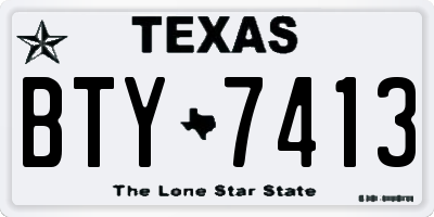 TX license plate BTY7413
