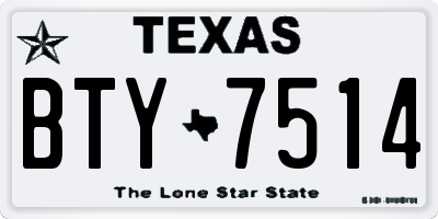 TX license plate BTY7514