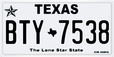 TX license plate BTY7538