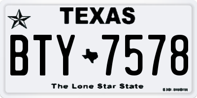 TX license plate BTY7578