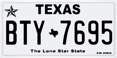 TX license plate BTY7695