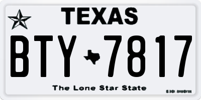 TX license plate BTY7817