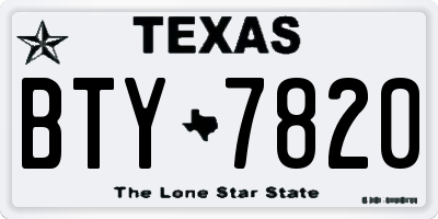 TX license plate BTY7820
