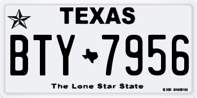 TX license plate BTY7956