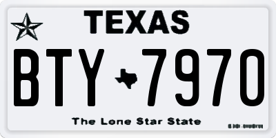 TX license plate BTY7970