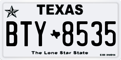 TX license plate BTY8535